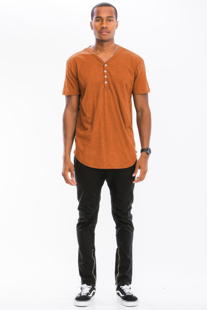 Short Sleeve 4-Button Henley Shirt