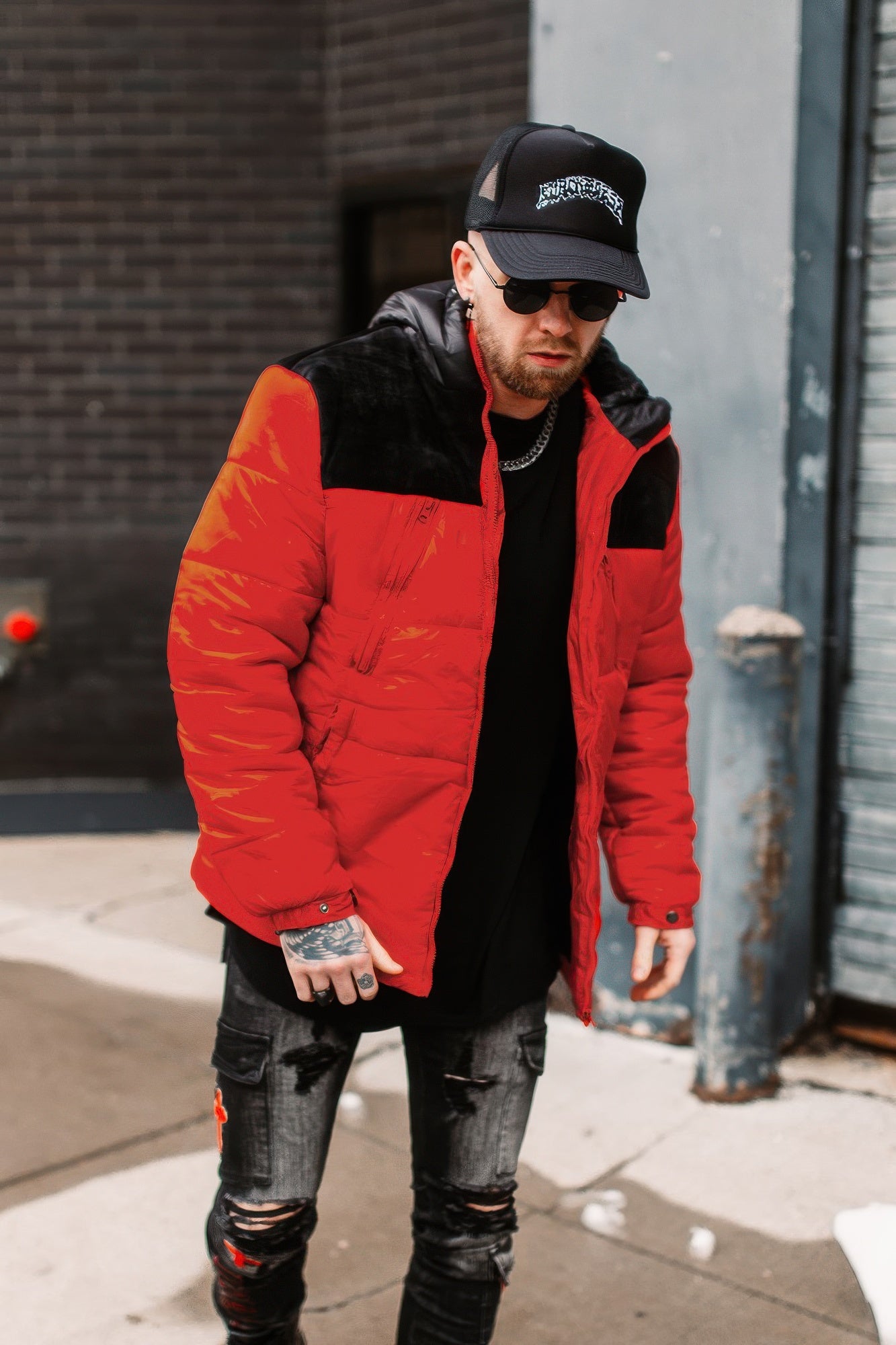 Puffer Jacket - Padded Baffle Quilted Men's Winter - Fashions Envy