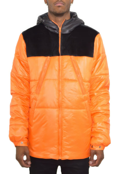 Puffer Jacket - Padded Baffle Quilted Men's Winter - Fashions Envy