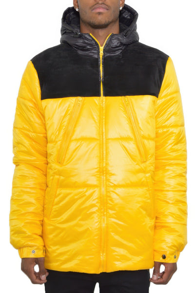 Puffer Jacket - Padded Baffle Quilted Men's Winter - Fashions Envy