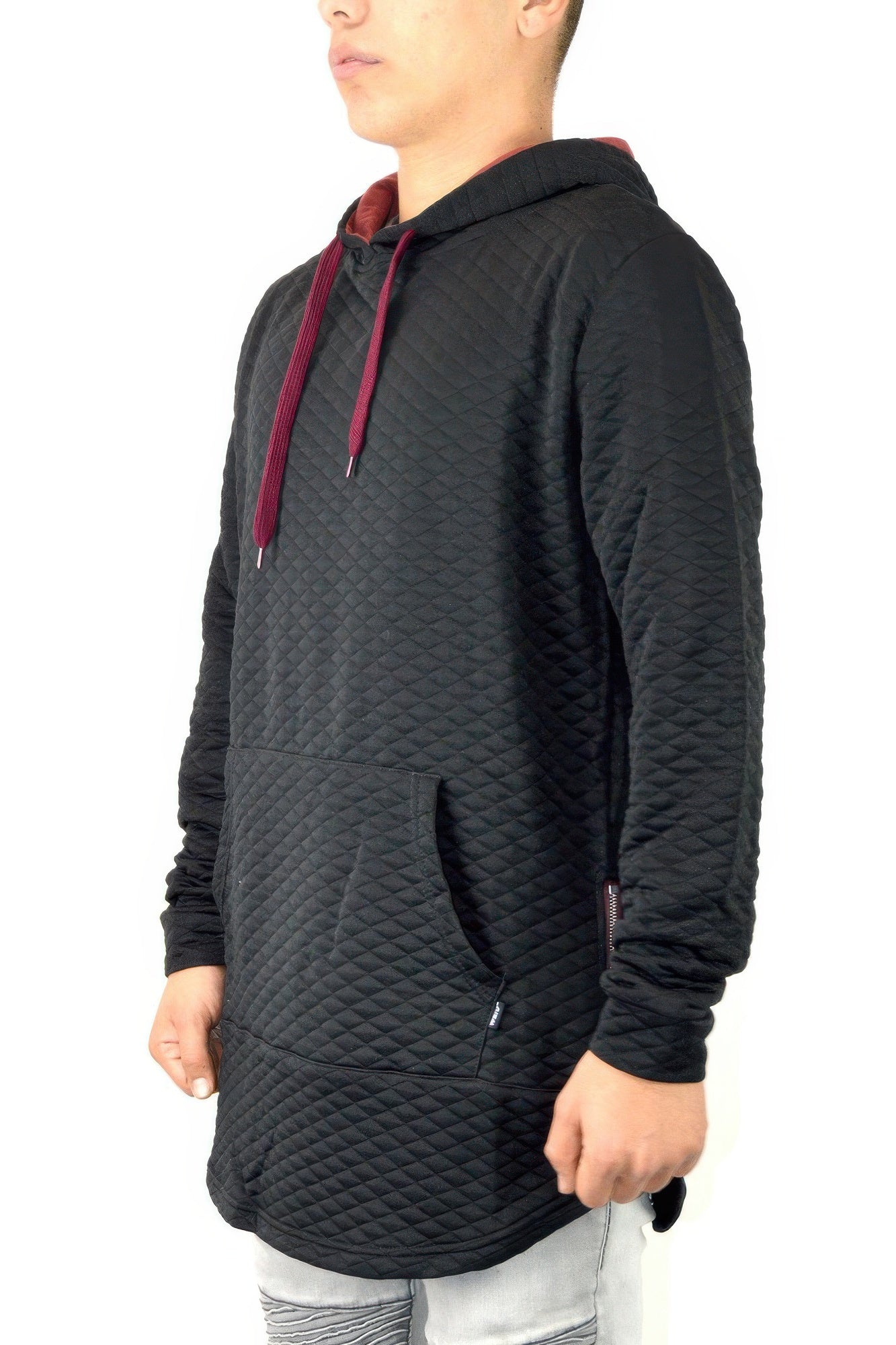 Pullover Hoodie - Quilted Drop Shoulder Men's Casual - Fashions Envy