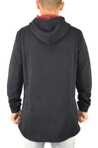 Pullover Hoodie - Quilted Drop Shoulder Men's Casual - Fashions Envy
