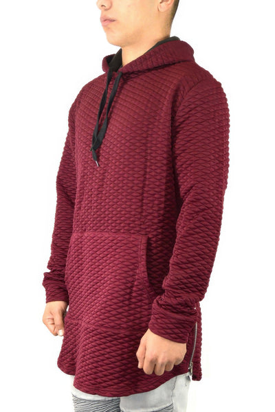 Pullover Hoodie - Quilted Drop Shoulder Men's Casual - Fashions Envy