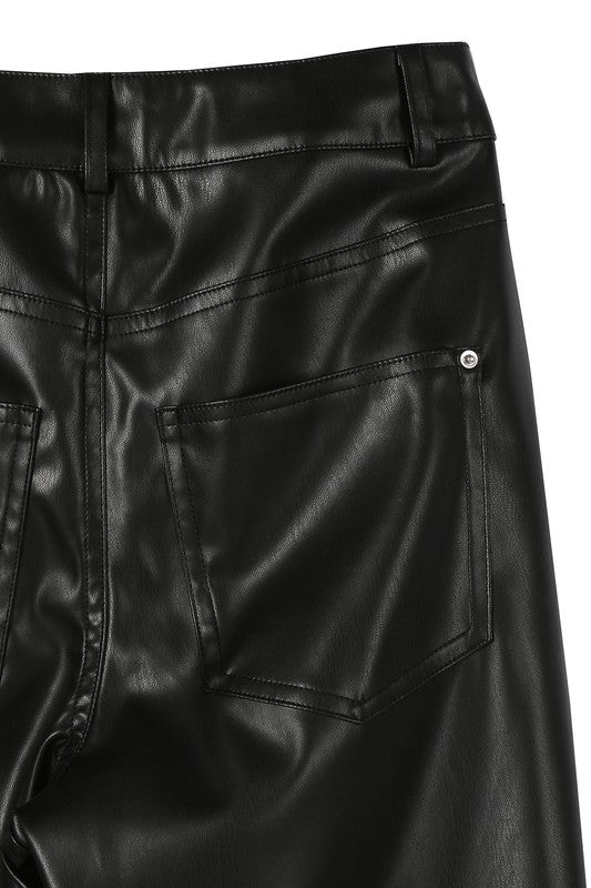 Vegan No Stretch Leather Pants