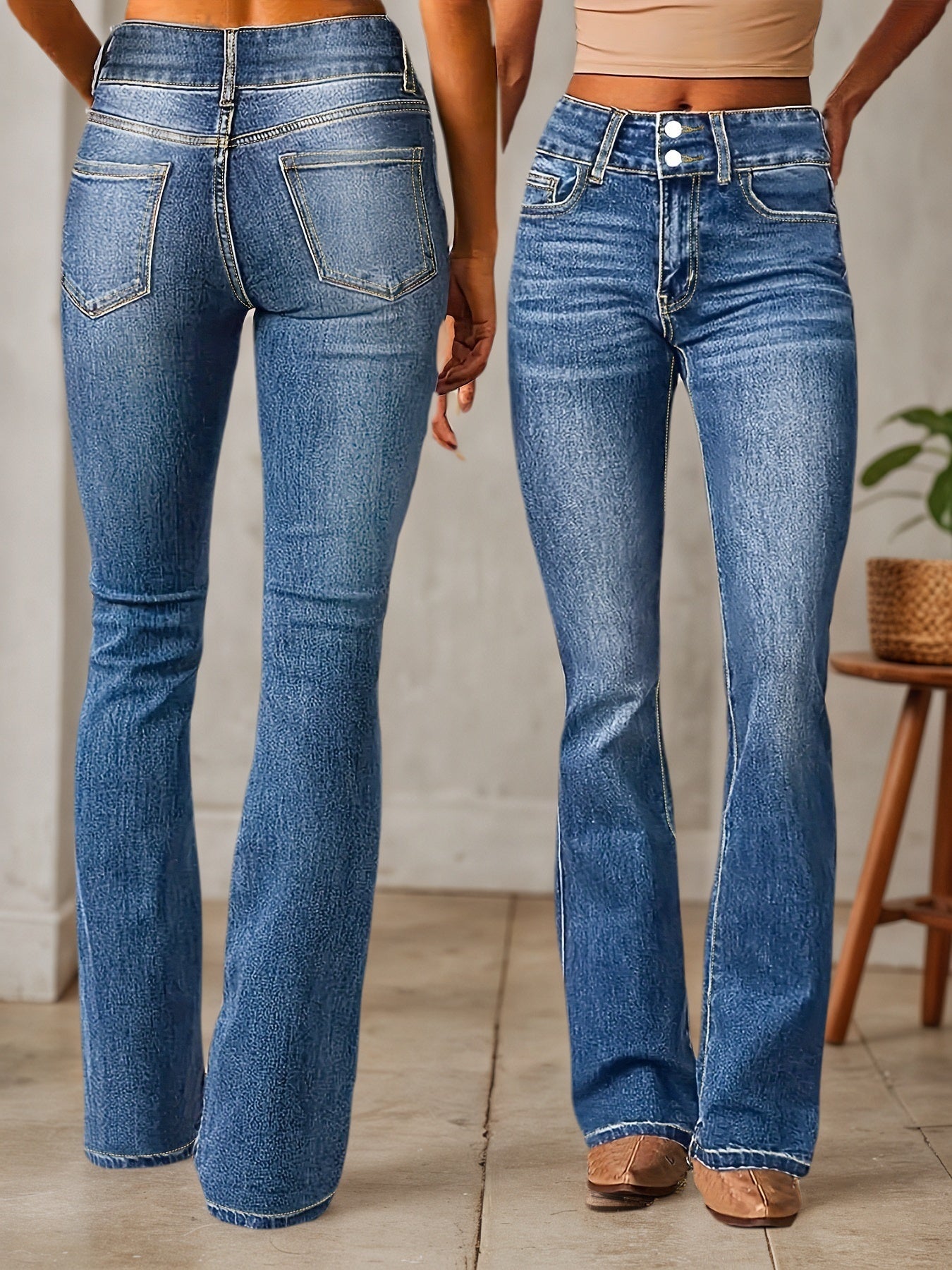 High Waist Micro Flared Jeans - 2025 New Style - Fashions Envy