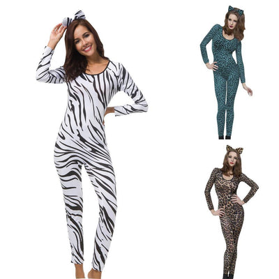 Animal Print Jumpsuit - Sexy Halloween Cosplay Costume
