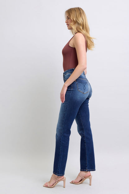 Full Size Washed Straight Leg Judy Blue Jeans with Pockets