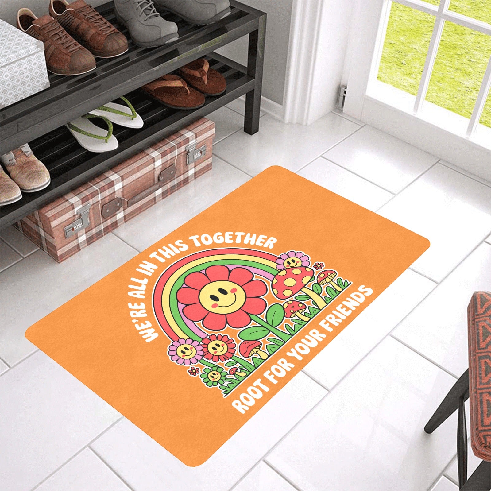 Inspirational Doormat 30"x18" - Root for Friends - Fashions Envy
