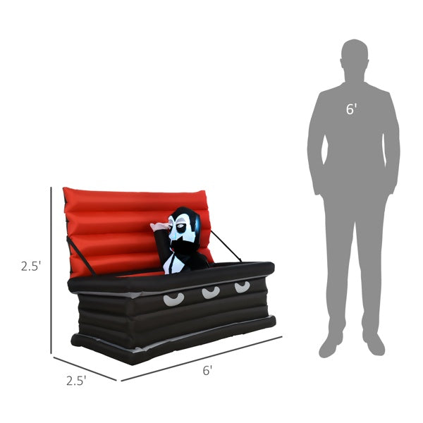Vampire Coffin Inflatable - 6ft Halloween Yard Decoration - Fashions Envy