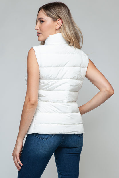 Snobbish Zip Up Turtleneck Vest with Pockets - Fashions Envy