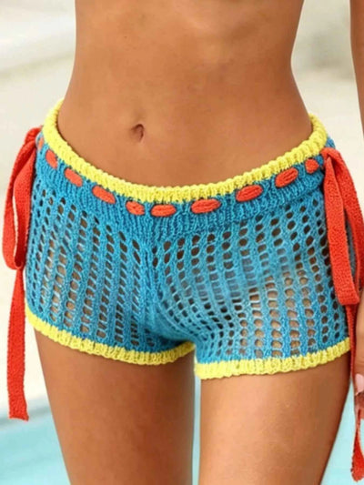 Crochet Tie-Side Cover Up Shorts