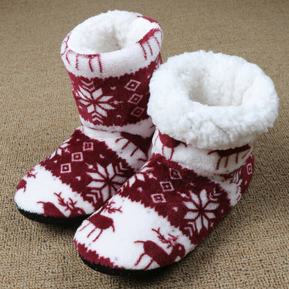 Christmas Elk Slippers - Warm Plush House Shoes