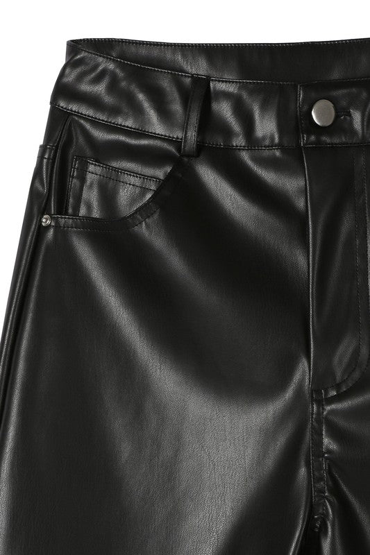 Vegan No Stretch Leather Pants