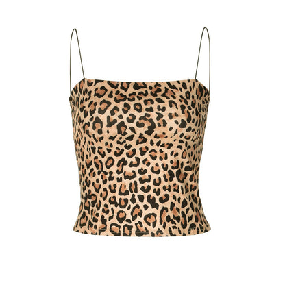 Leopard Print Camisole - Sexy Crop Top Tank
