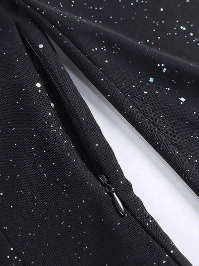 Glitter Mini Dress with Sleeves