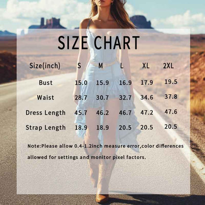 Ruffled High-Low Dress - Crisscross Back Spaghetti Strap - Fashions Envy