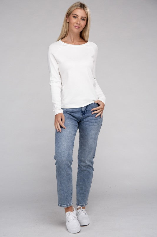 Long Sleeve Viscose Round Neck Basic Sweater