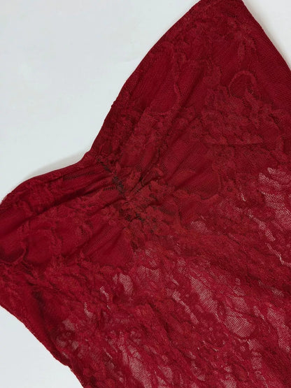 Lace Corset Maxi Dress - Sheer Elegant Evening Gown - Fashions Envy