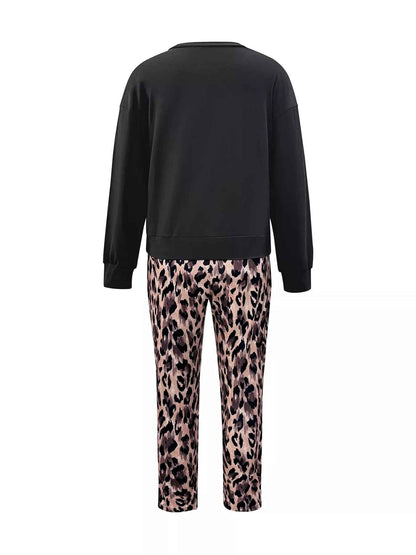 Leopard Print Lounge Set - Cozy Two-Piece Outfit - Fashions Envy