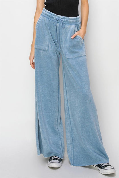 Oversized High Rise Wide Leg Drawstring Casual Pants