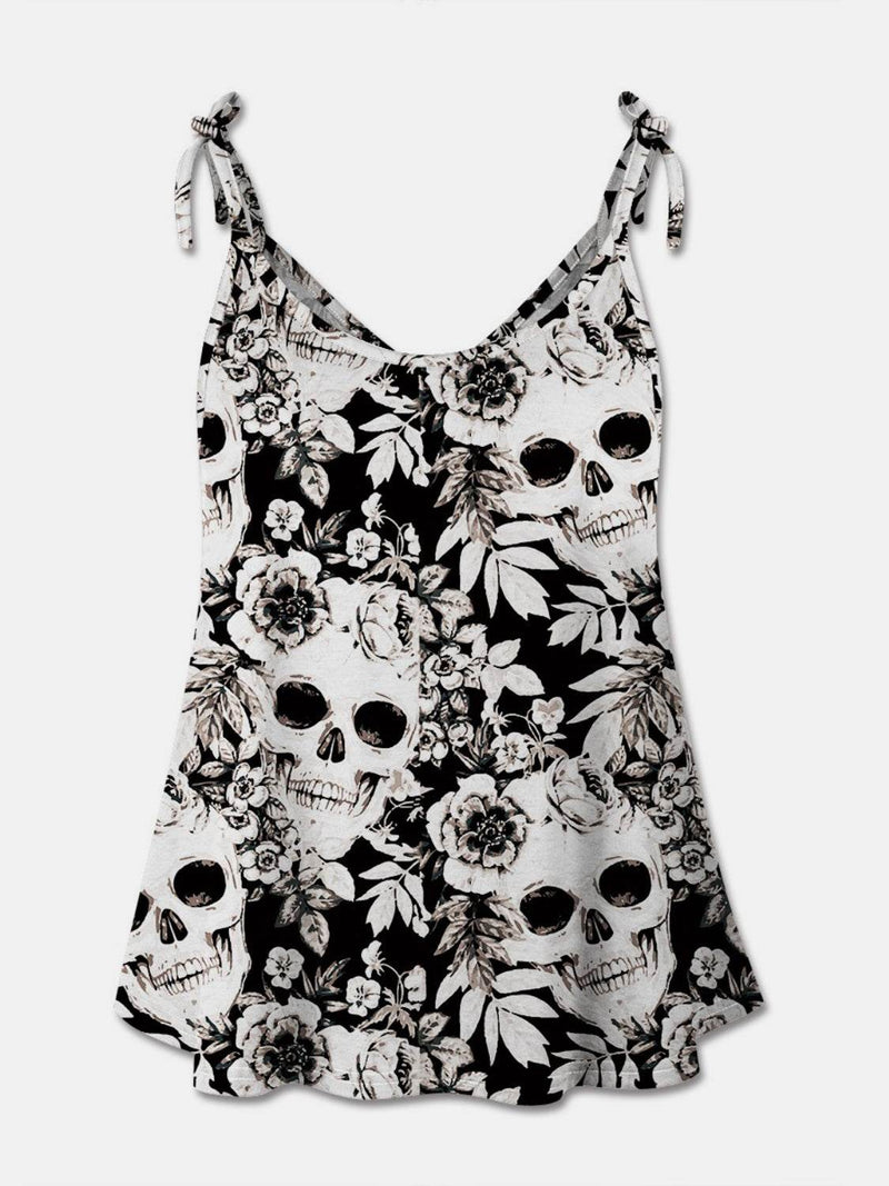 FAM-FAM Skull Print Scoop Neck Cami - Fashions Envy