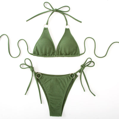 Summer Side Tie Brazilian Bandage Style Bikini Swimsuit Set