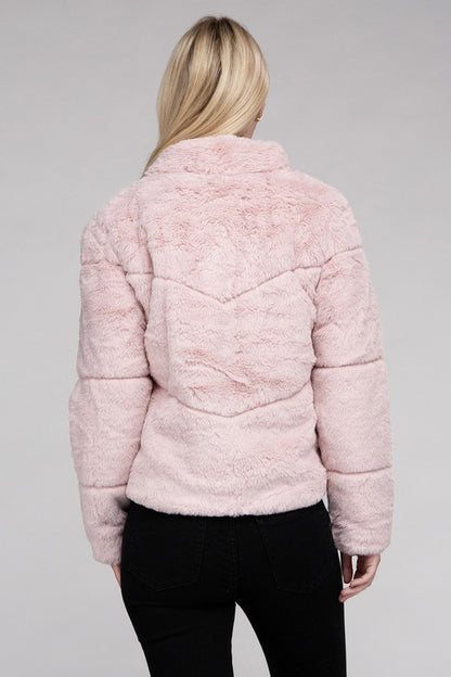 Fluffy Zip-Up Sweater Cozy Jacket