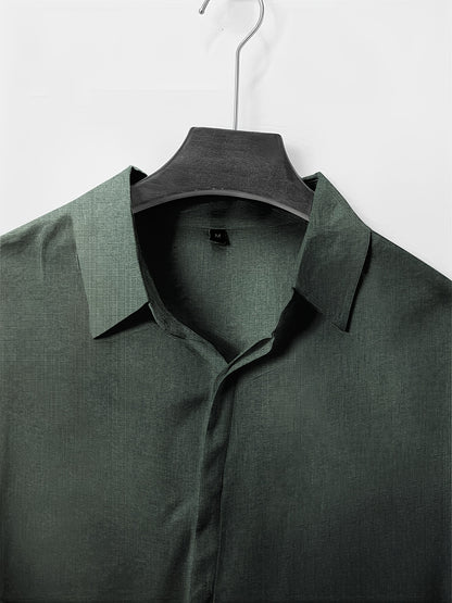 Men's Double Front Hemp Cardigan Short Sleeve High Quality Summer Shirt