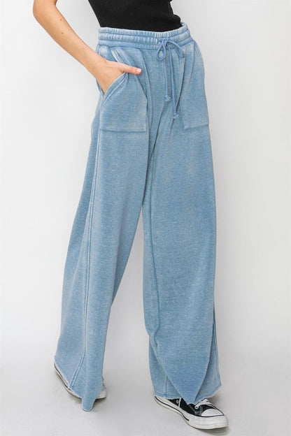 Oversized High Rise Wide Leg Drawstring Casual Pants