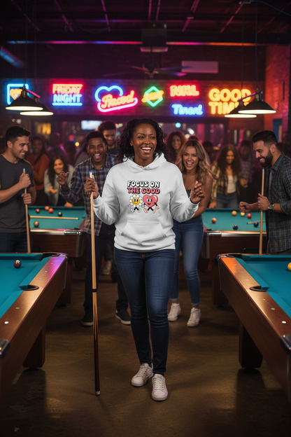 Ash Gray Focus On Good Hoodie - Bar Pool Table