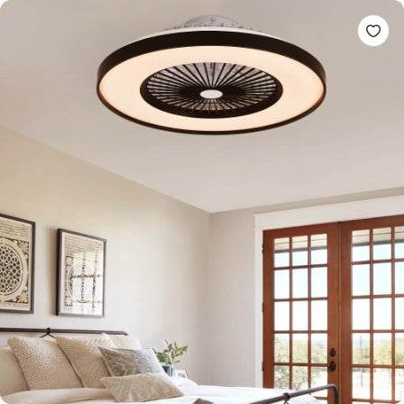 Smart Ceiling Fan with LED RGB Lights - 23 Inch Black DC Motor - Fashions Envy