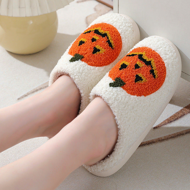 Halloween Pumpkin Cartoon Warm Winter Indoor Slippers