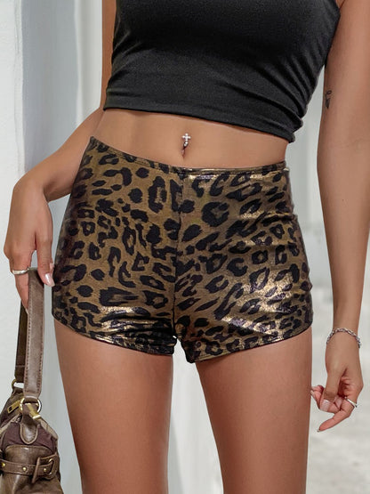 Leopard Fashion Mid-Rise Waist Shorts