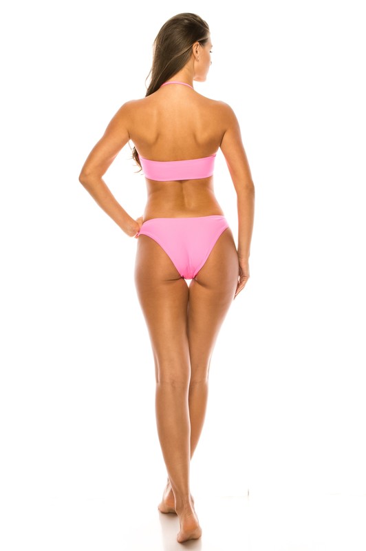 Twisted Bandeau Top V-Style Bikini Swimsuit