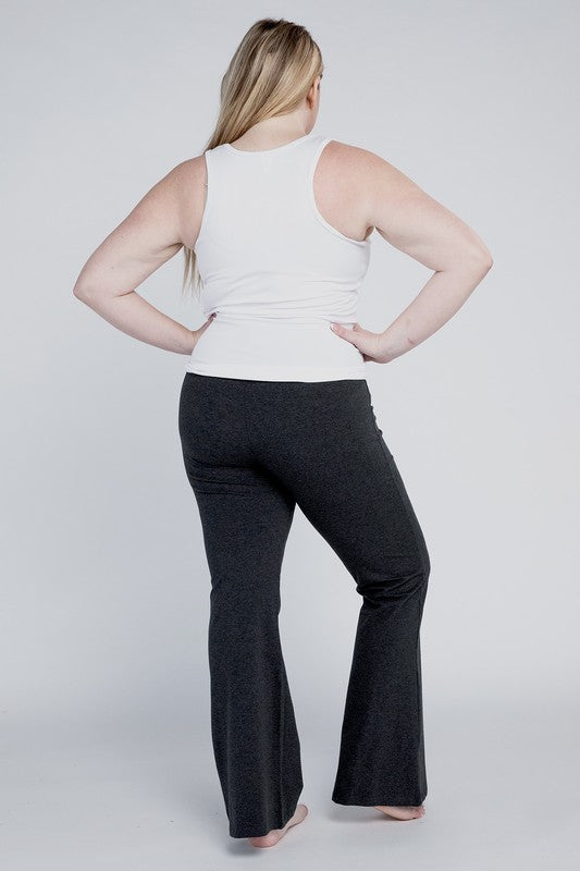 Plus Everyday Elastic Waist Flare Bottoms