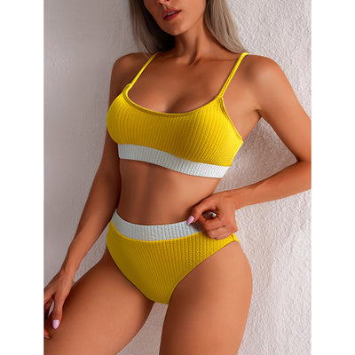 High Waist Full Coverage Halter Top Bikini Swimsuit