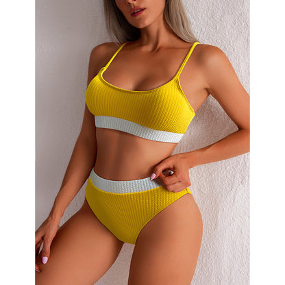 High Waist Full Coverage Halter Top Bikini Swimsuit