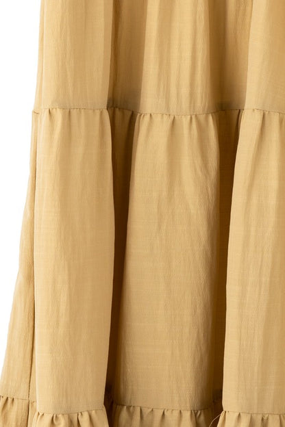 Tiered Midi Dress with Puff Sleeves
