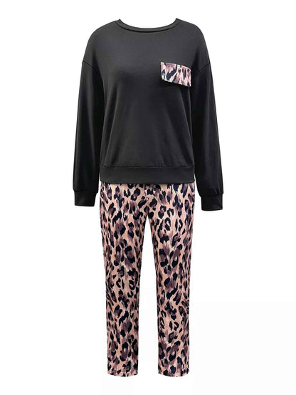 Leopard Print Lounge Set - Cozy Two-Piece Outfit - Fashions Envy