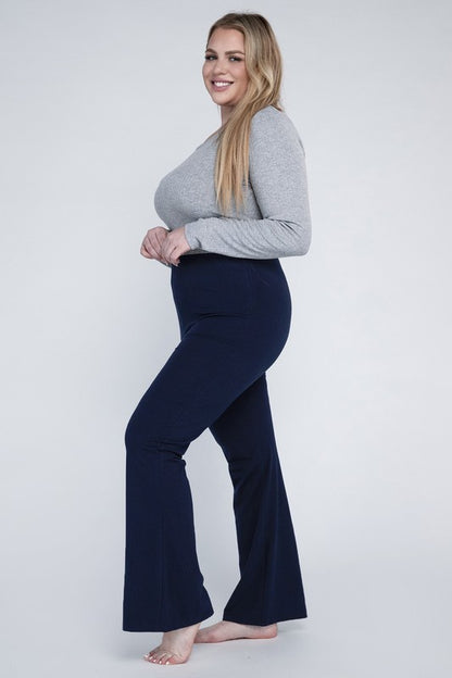 Plus Everyday Elastic Waist Flare Bottoms