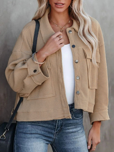 Chic Button Up Long Sleeve Jacket