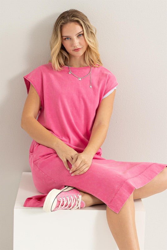 Casual Comfy Short Sleeve Midi Dress
