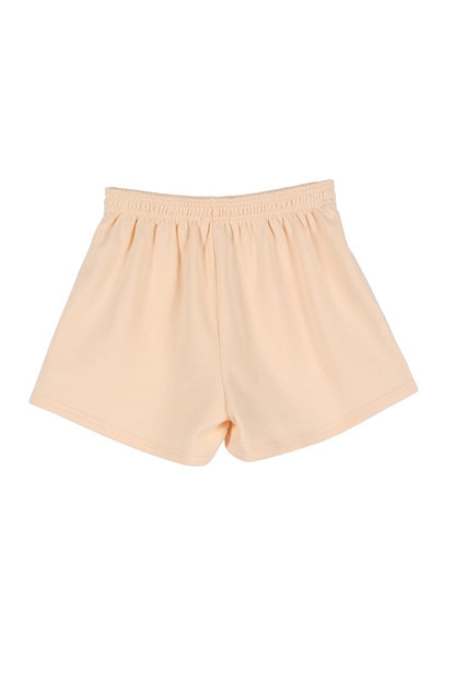 Solid Cream Stretch Sweat Shorts