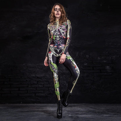 Skeleton Jumpsuit - Halloween Costume Body Suit