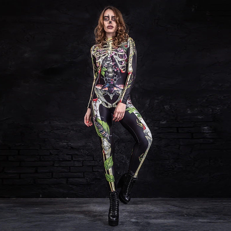 Skeleton Jumpsuit - Halloween Costume Body Suit