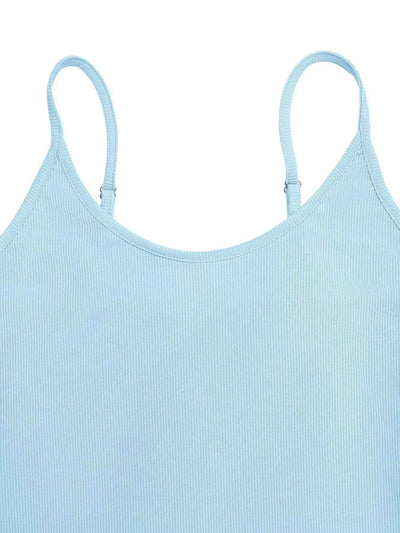 Ribbed Mesh Bodycon Maxi Dress - Blue Scoop Neck