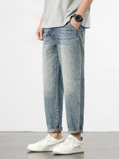 Men's Loose Fit Washed Jeans - Fashions Envy