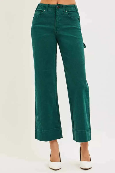 RISEN High Rise Wide Leg Pants - Tummy Control Cropped