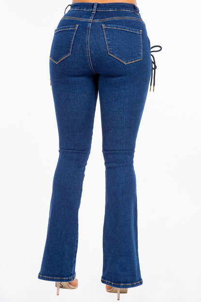 High Waist Lace up Jeans