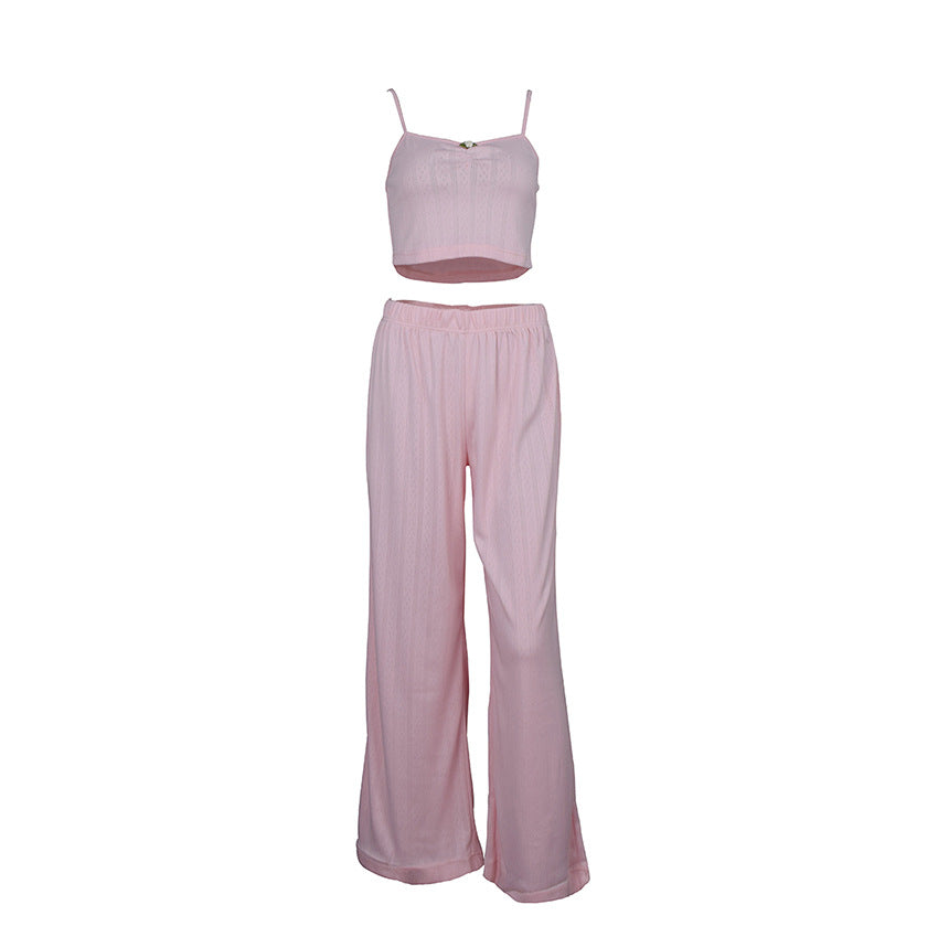 Summer New Arrival Camisole And Wide-leg Pants Two-piece Set - Fashions Envy
